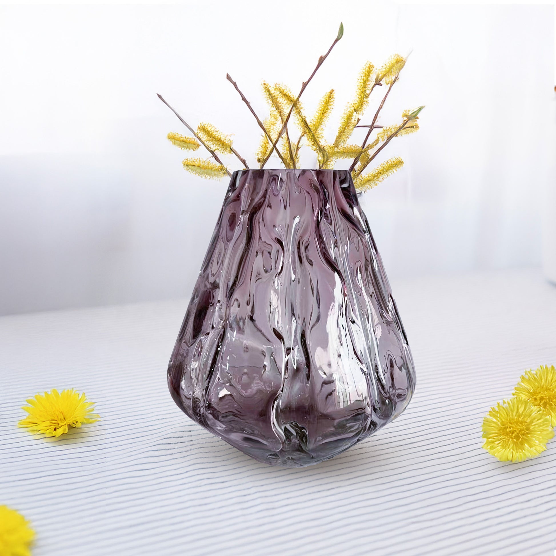 GV528 PURPLE CENTERPIECE GLASS VASES