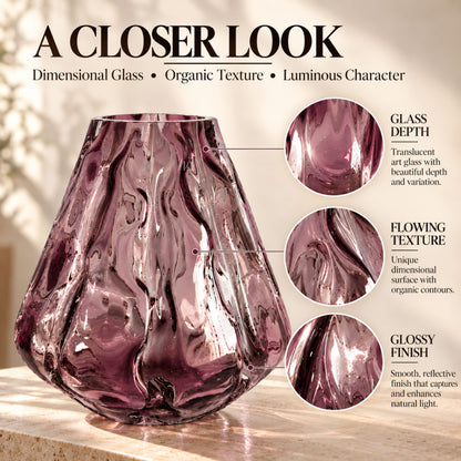 GV528 PURPLE CENTERPIECE GLASS VASES