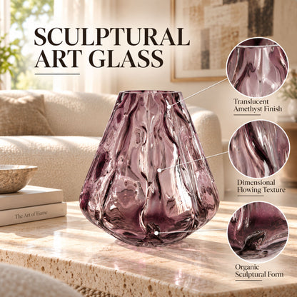 GV528 PURPLE CENTERPIECE GLASS VASES
