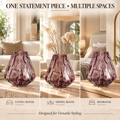 GV528 PURPLE CENTERPIECE GLASS VASES