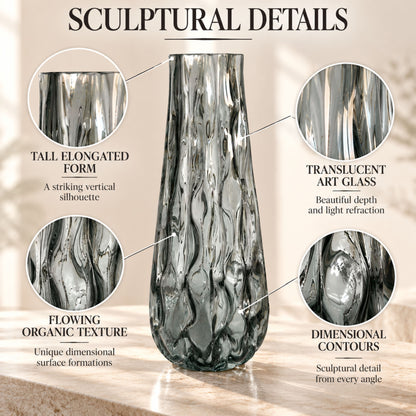GV529 GRAY CENTERPIECE GLASS VASES