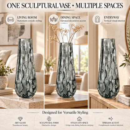 GV529 GRAY CENTERPIECE GLASS VASES