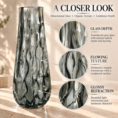 GV529 GRAY CENTERPIECE GLASS VASES