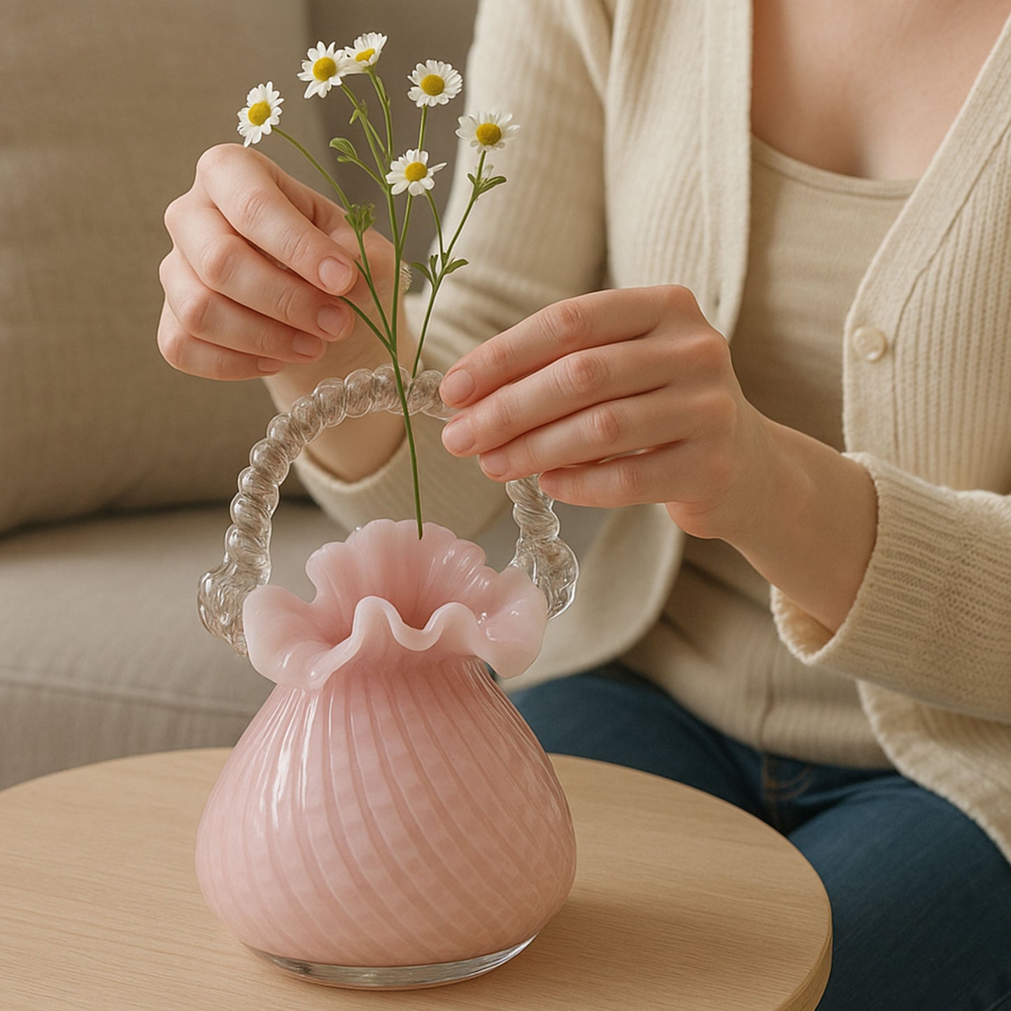 GD532 PINK CENTERPIECE GLASS