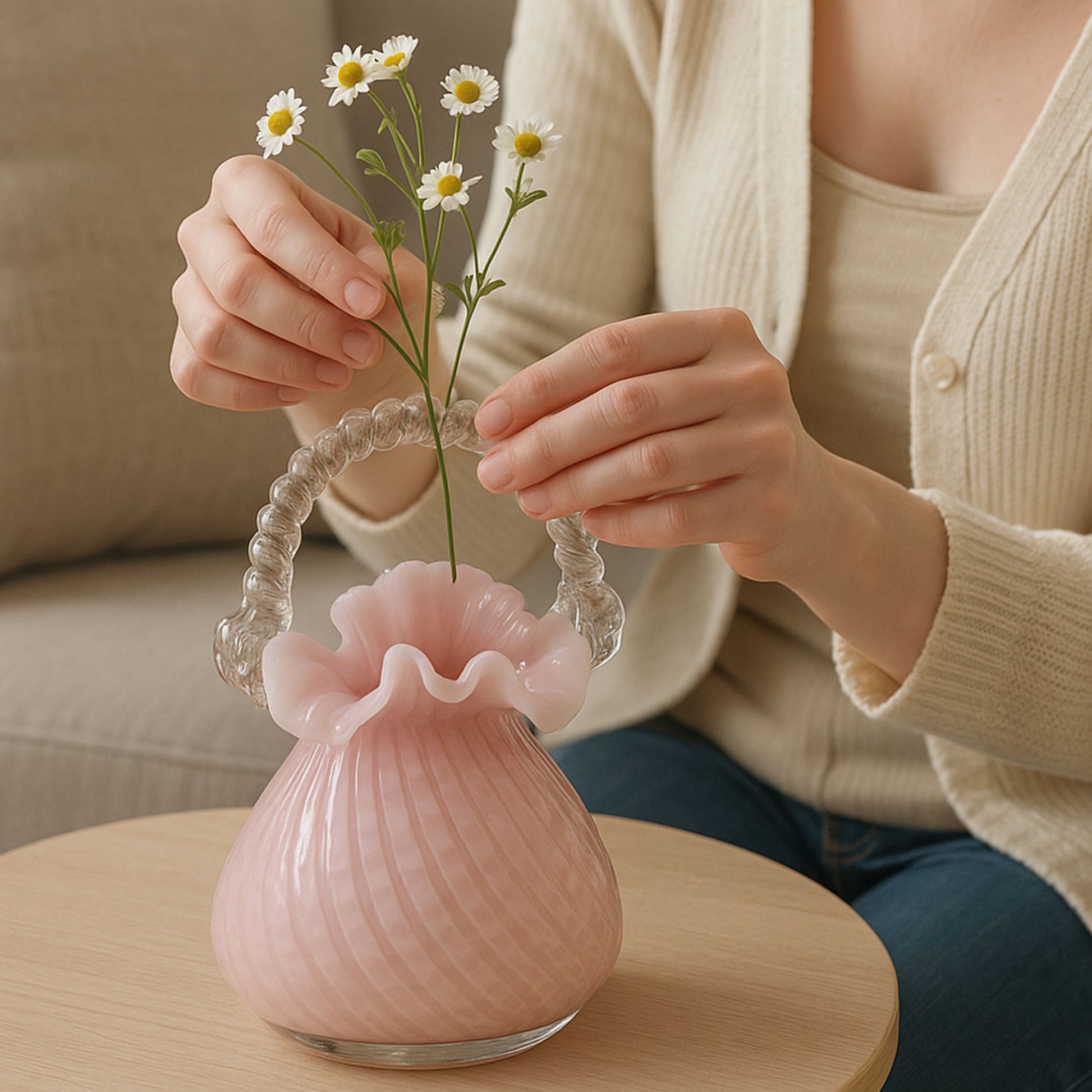 GD532 PINK CENTERPIECE GLASS