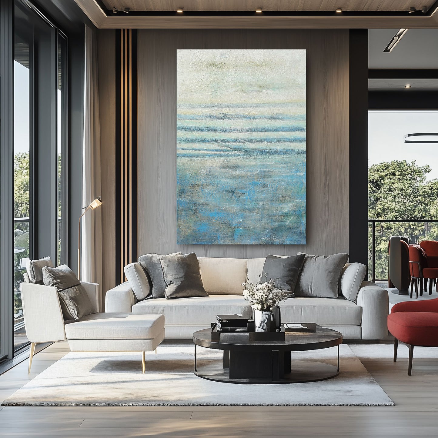 WA594 BLUE CANVAS WALL ART