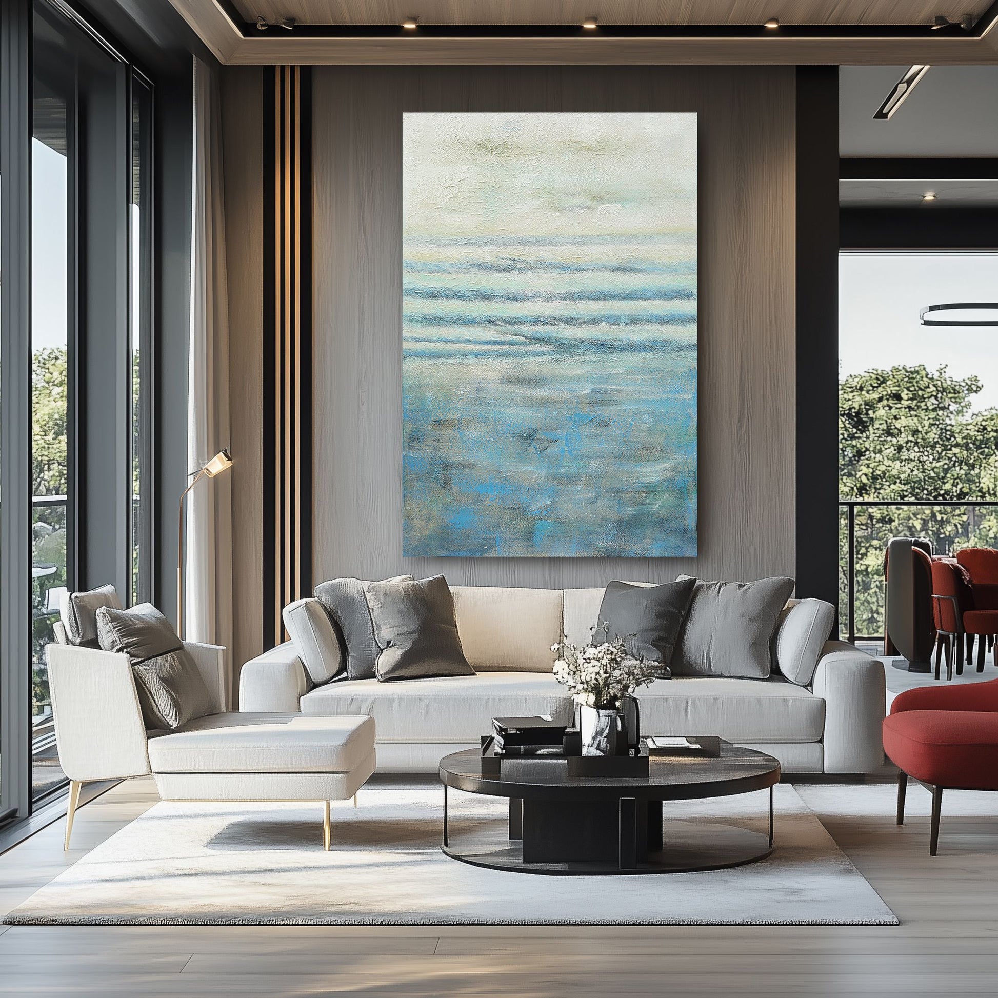 WA594 BLUE CANVAS WALL ART