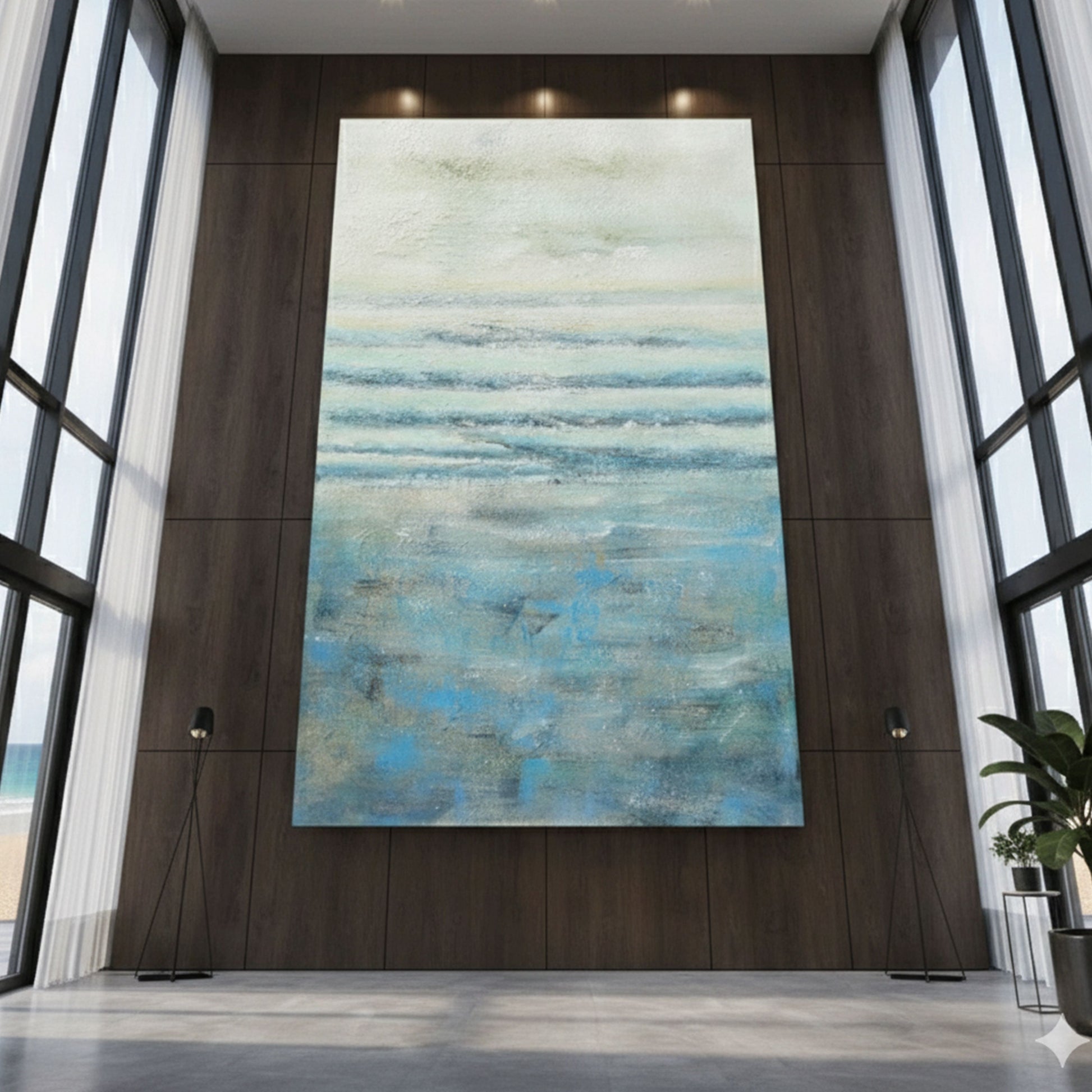 WA594 BLUE CANVAS WALL ART