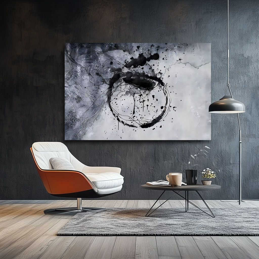 WA595 BLACK GREY CANVAS WALL ART