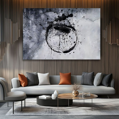 WA595 BLACK GREY CANVAS WALL ART