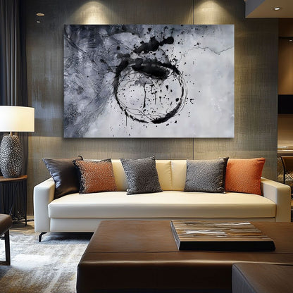 WA595 BLACK GREY CANVAS WALL ART