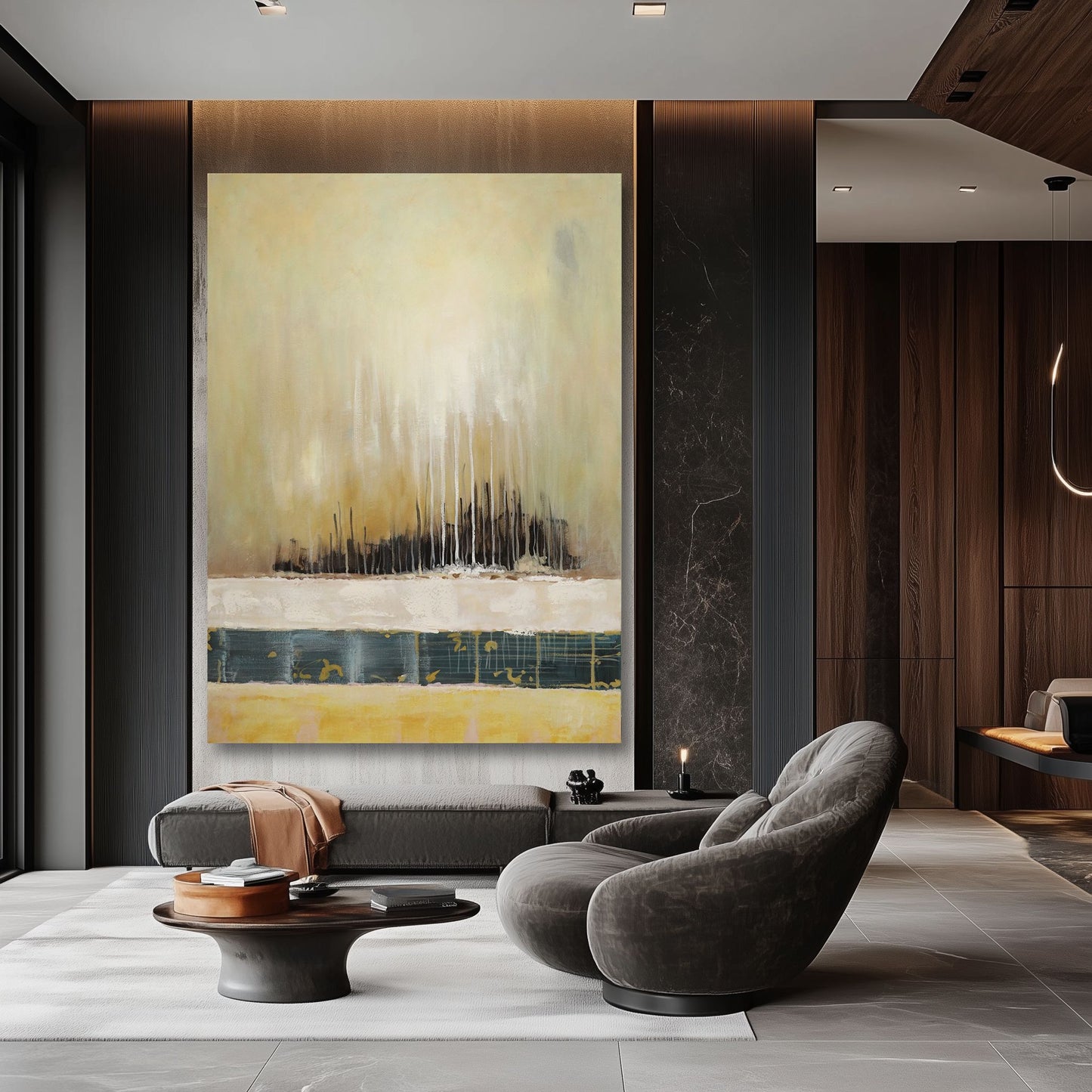 WA596 TAN CANVAS WALL ART