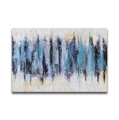 WA597 BLUE GREY CANVAS WALL ART