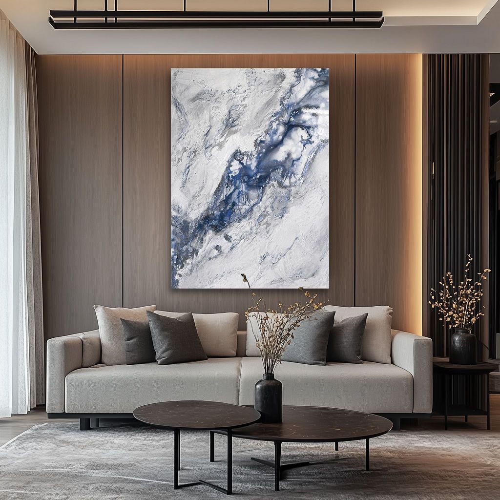 WA600 BLUE GREY CANVAS WALL ART