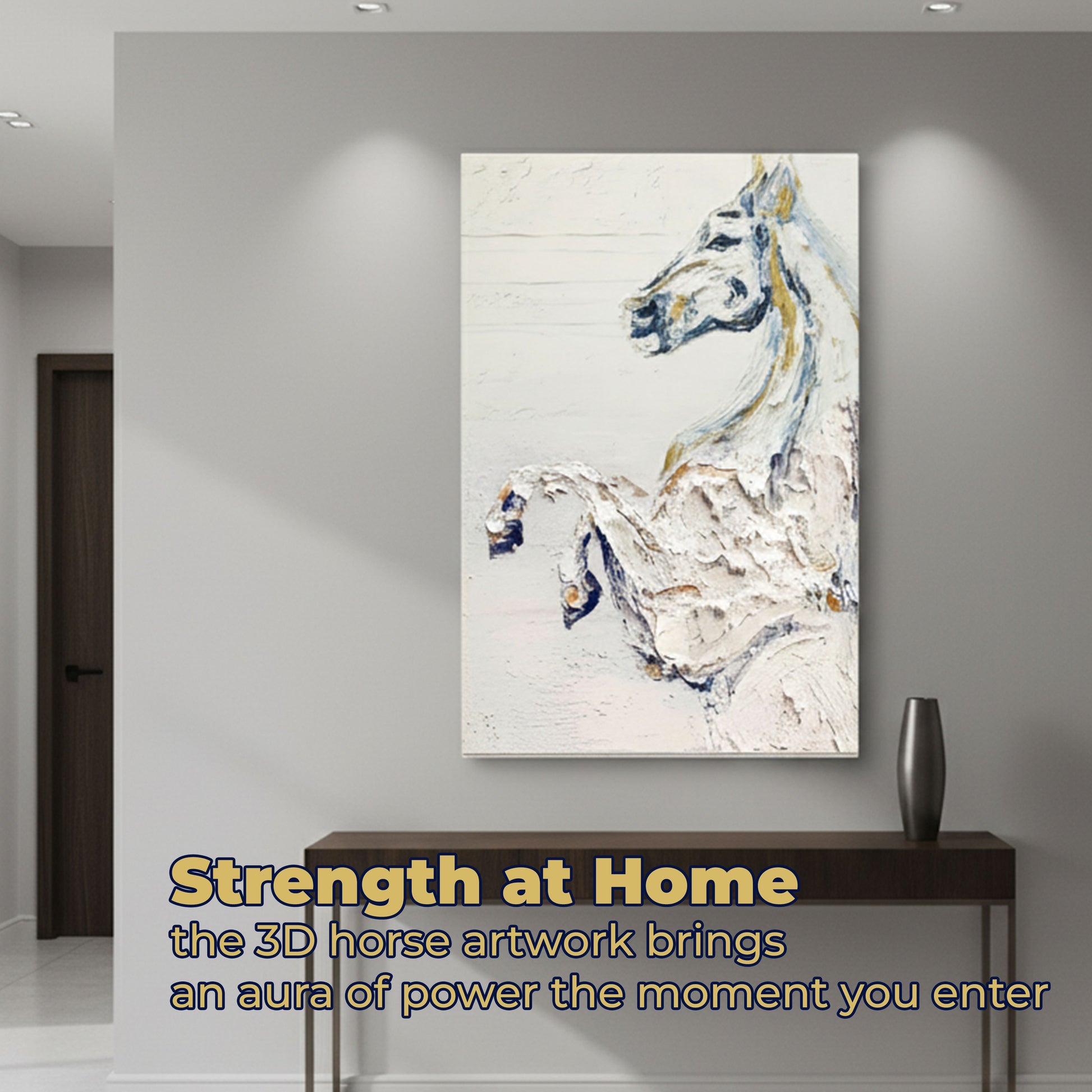 WA601 WHITE HORSE CANVAS WALL ART