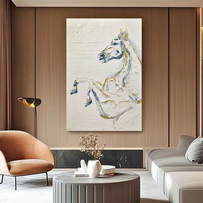WA601 WHITE HORSE CANVAS WALL ART