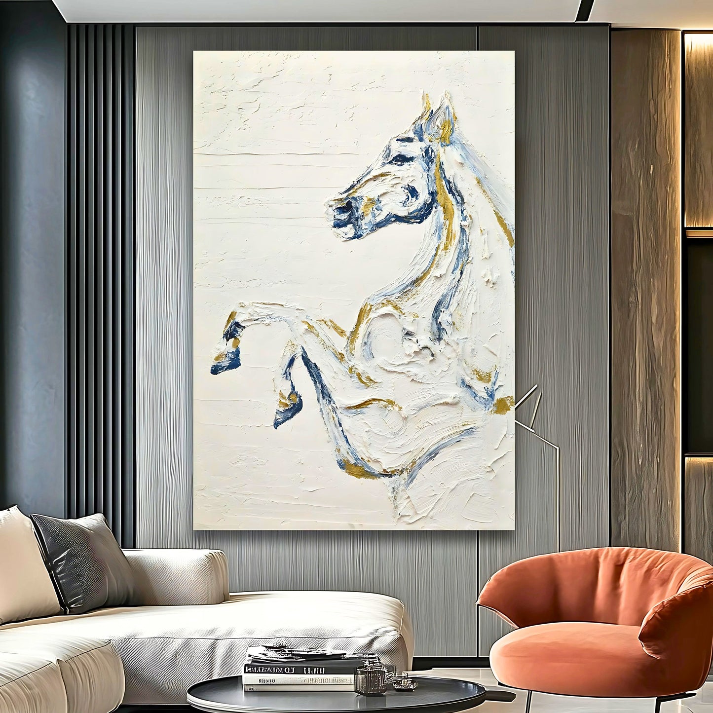 WA601 WHITE HORSE CANVAS WALL ART