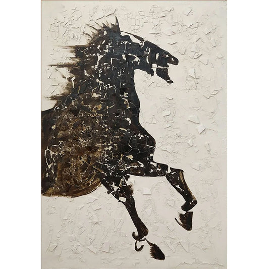 WA603 BLACK HORSE CANVAS WALL ART