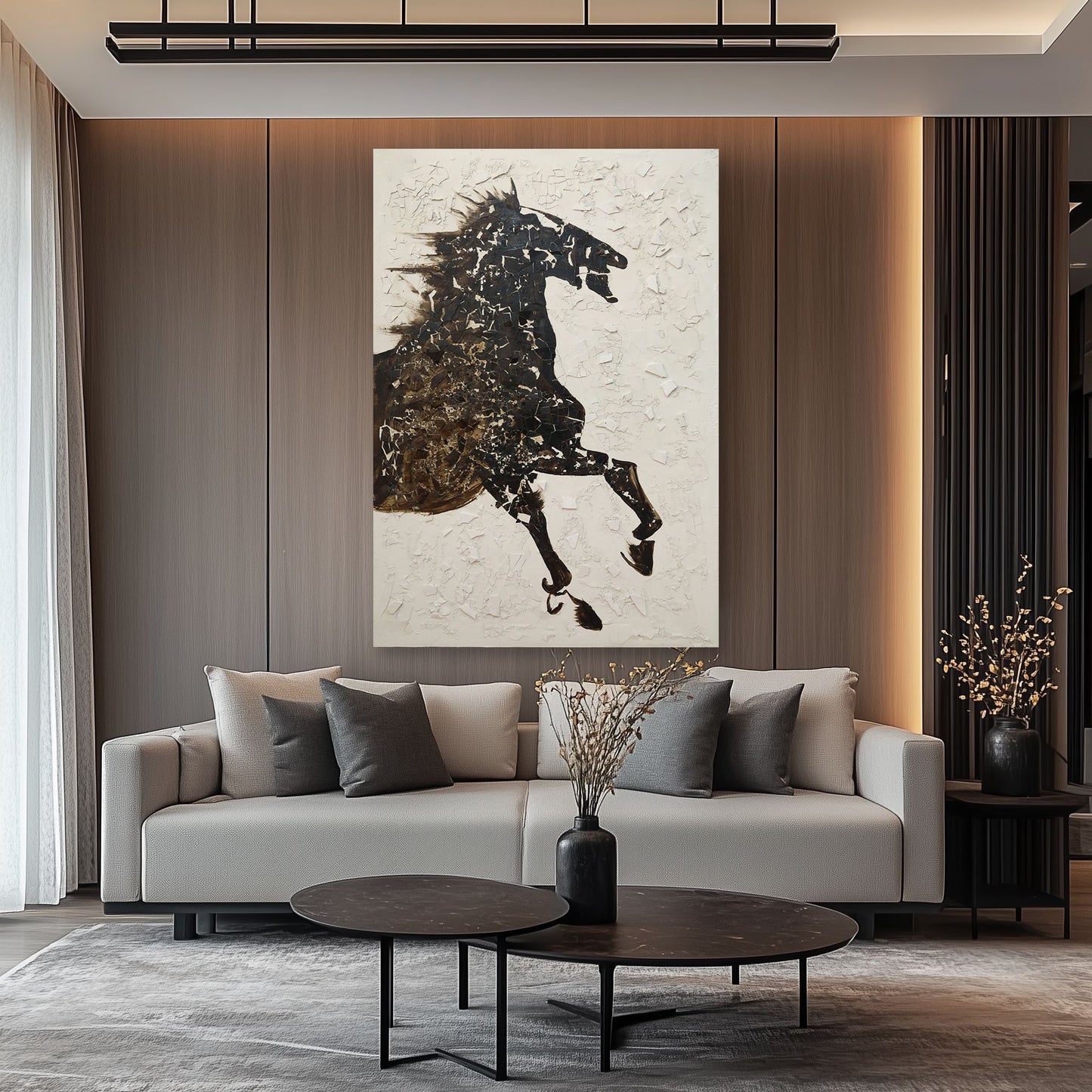 WA603 BLACK HORSE CANVAS WALL ART
