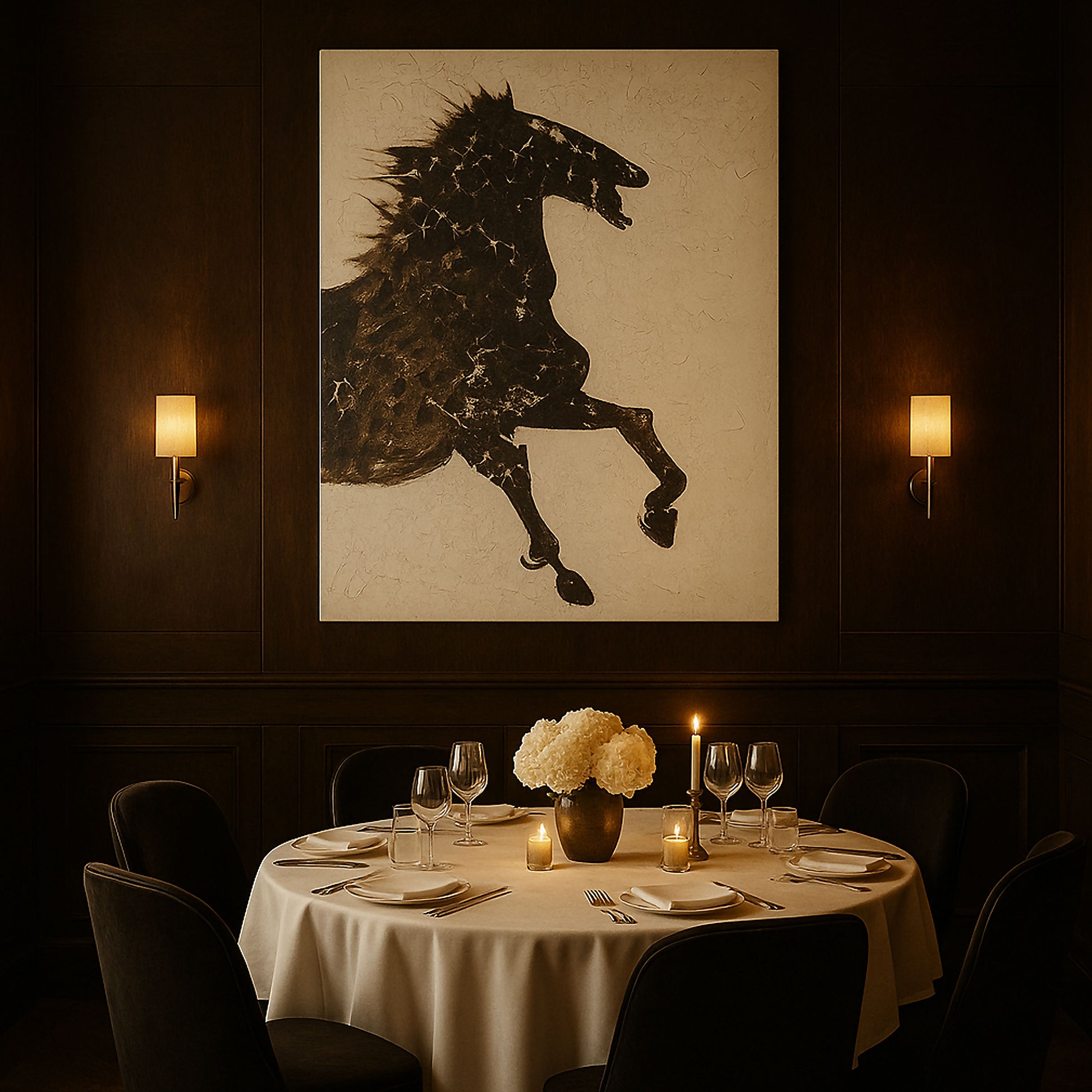 WA603 BLACK HORSE CANVAS WALL ART