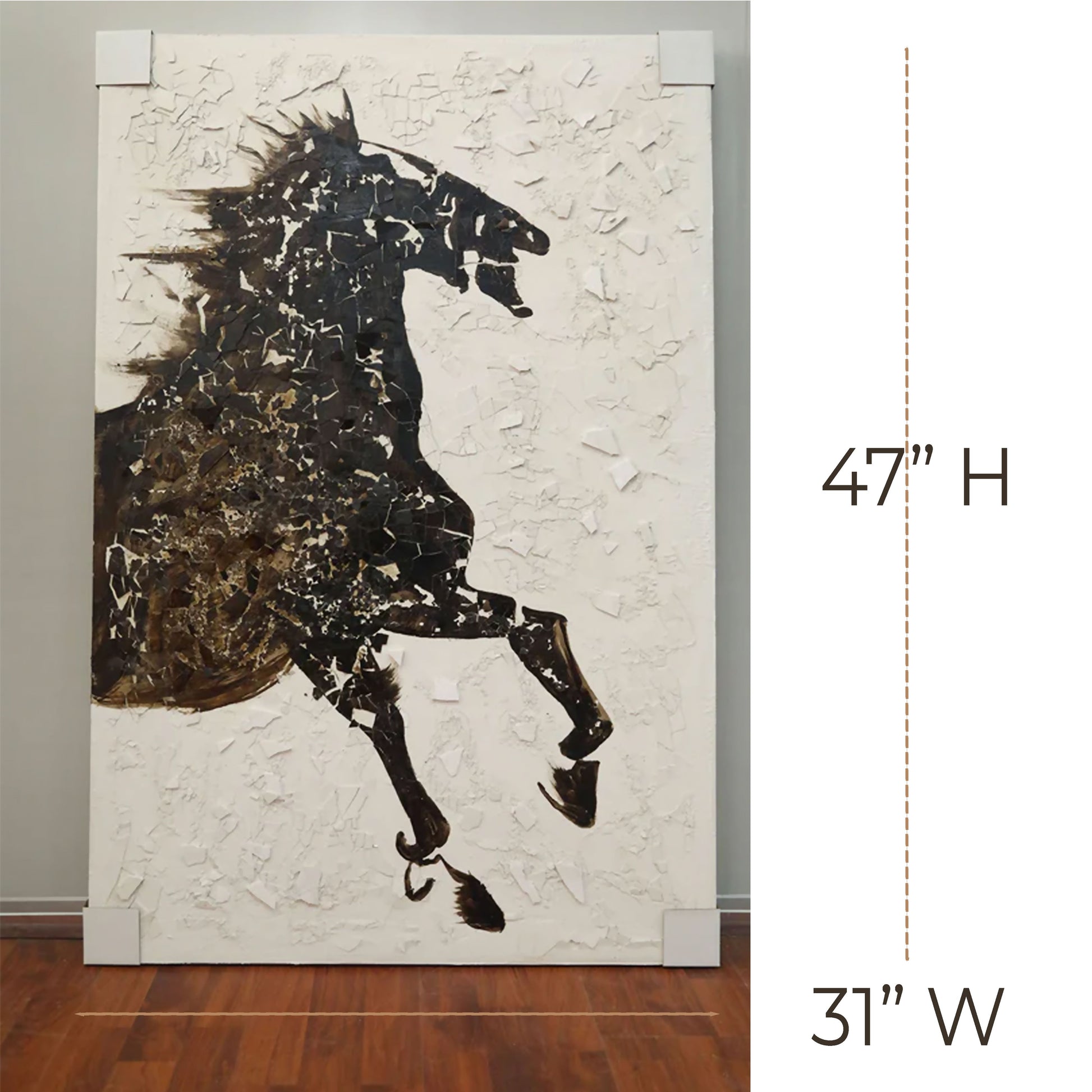WA603 BLACK HORSE CANVAS WALL ART