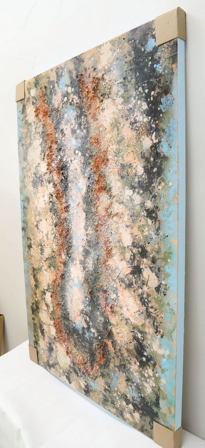 "Elemental Energy" Large Abstract Canvas Wall Art-31"X47"