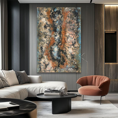 "Elemental Energy" Large Abstract Canvas Wall Art-31"X47"