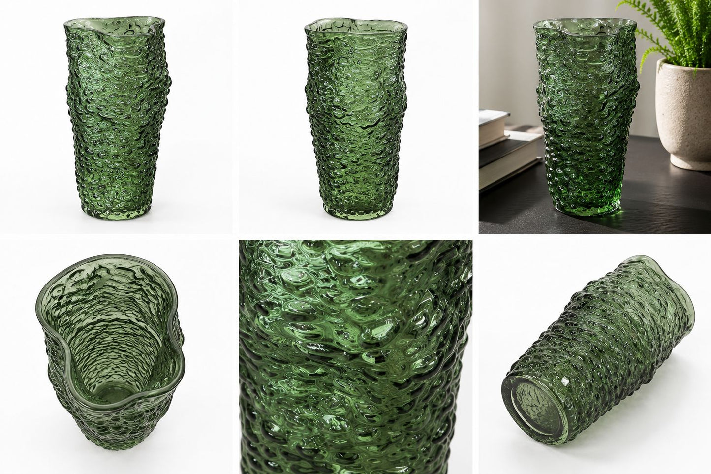 GV610 GREEN GLASS VASES