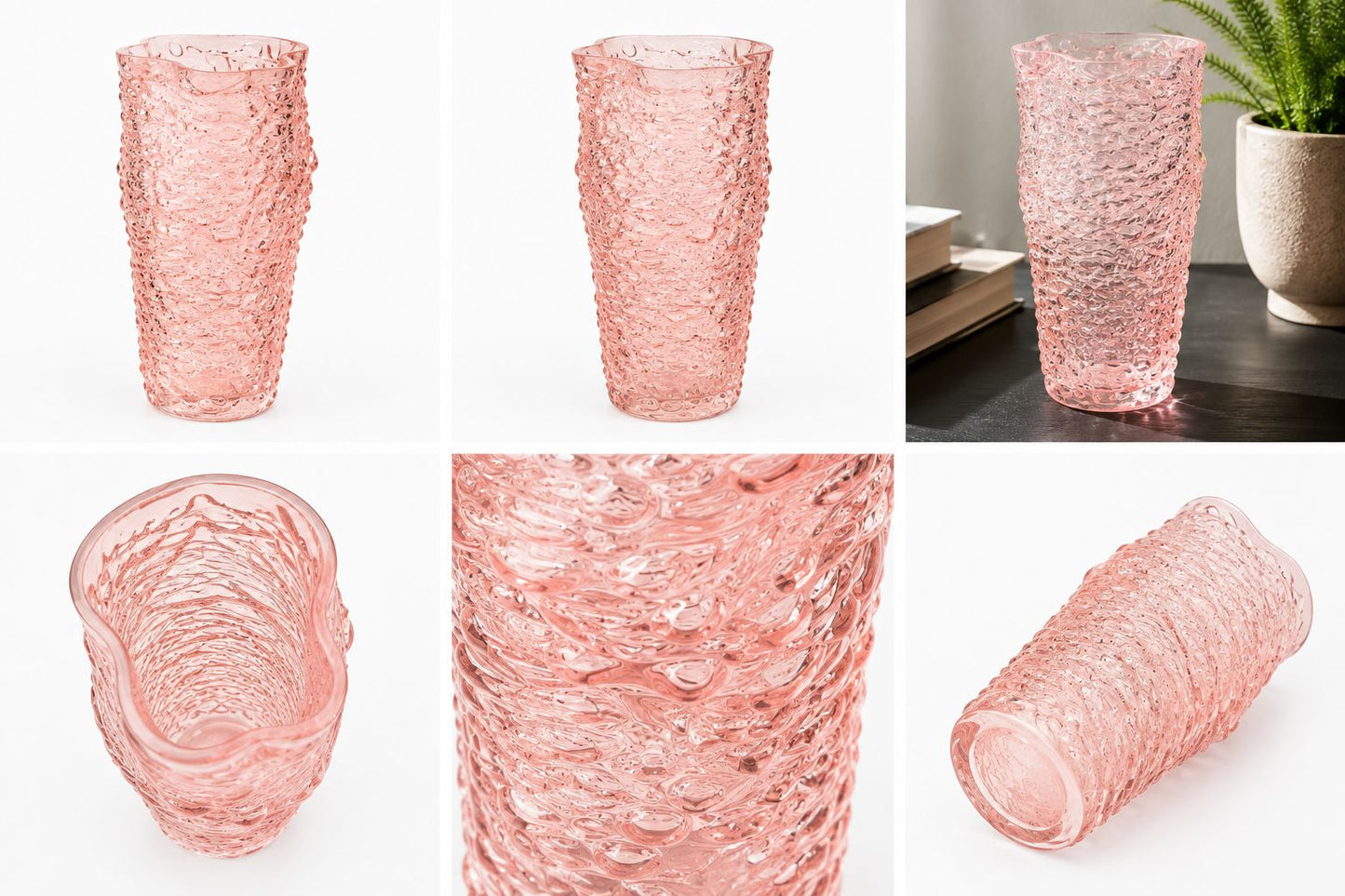 GV610 PINK GLASS VASES