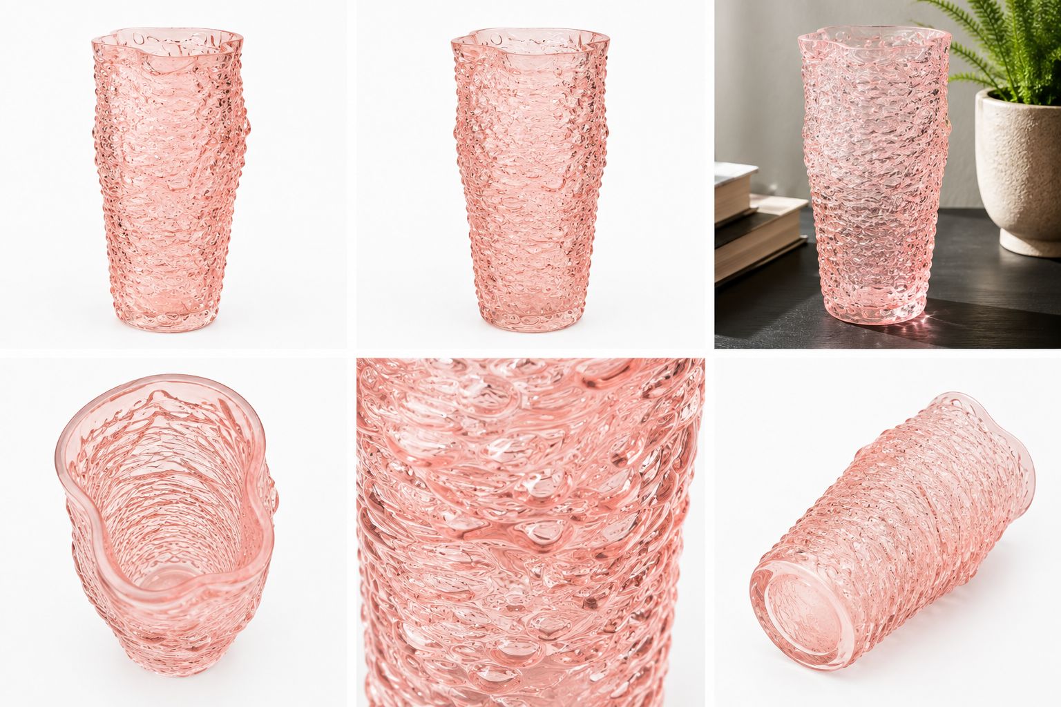 GV610 PINK GLASS VASES
