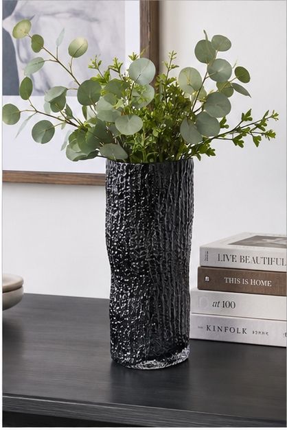 GV611 BLACK-GREY GLASS VASES