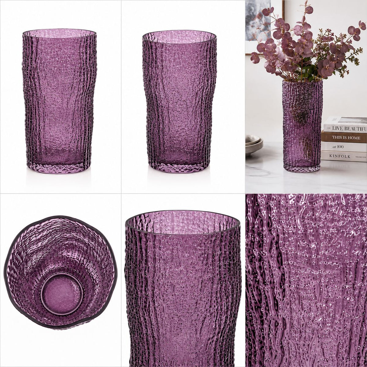 GV611 PURPLE GLASS VASES