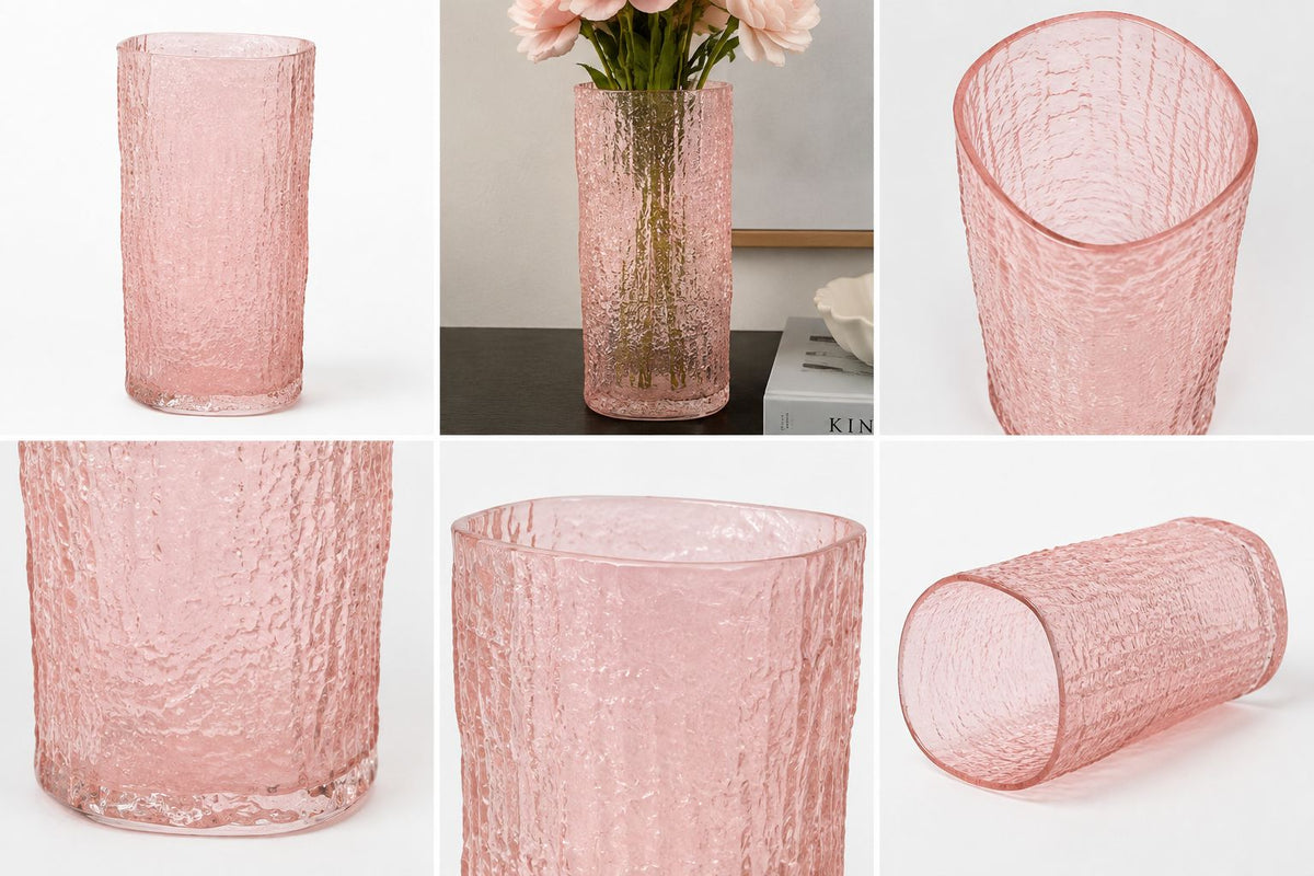 GV611 PINK GLASS VASES