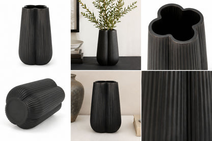 GV614 MATTE BLACK GLASS VASES