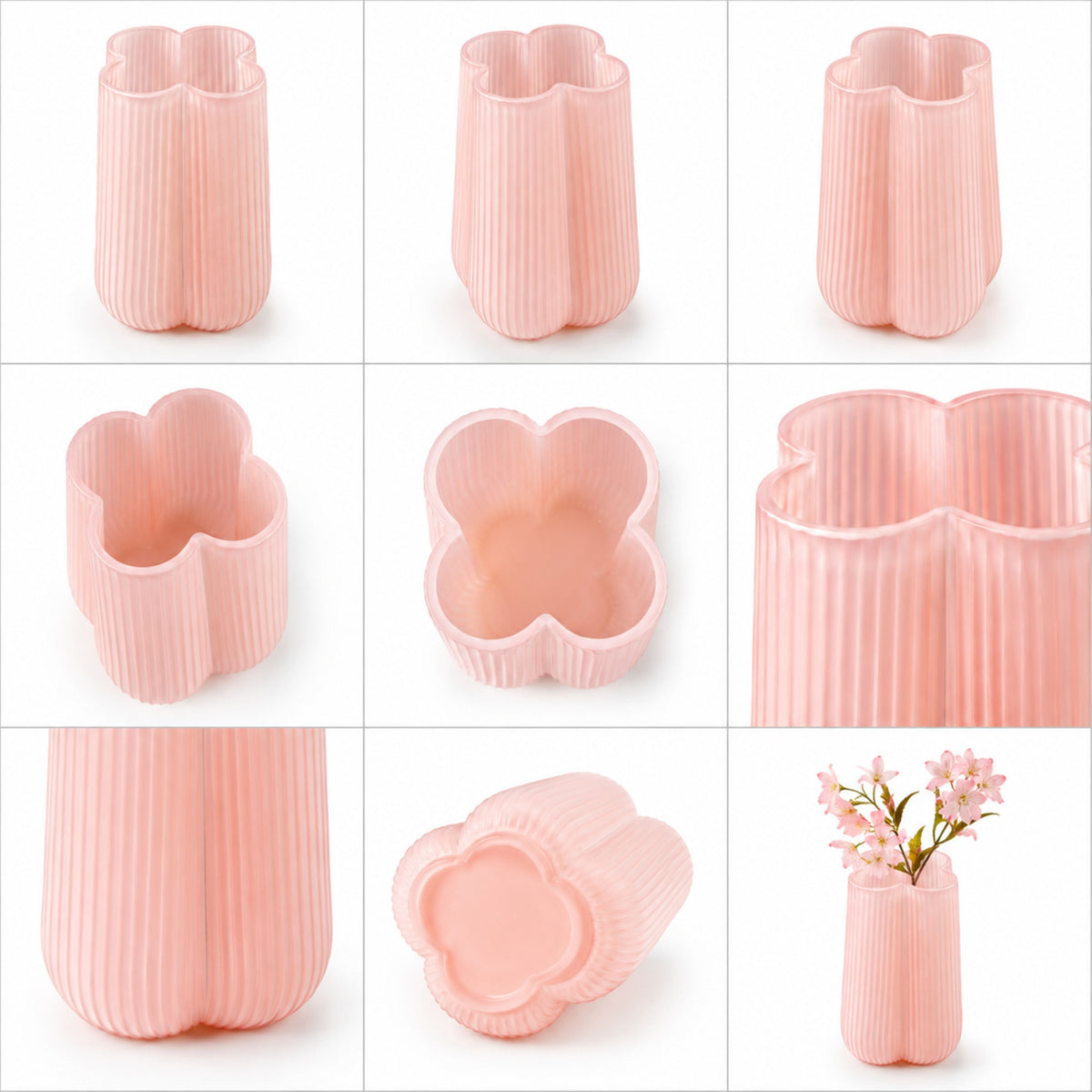 GV614 MATTE PINK GLASS VASES