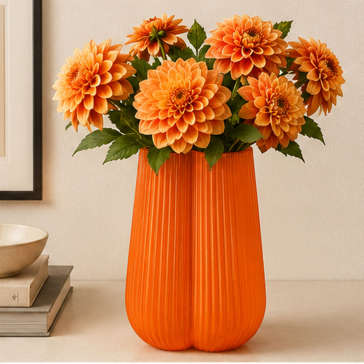 GV614 ORANGE GLASS VASES