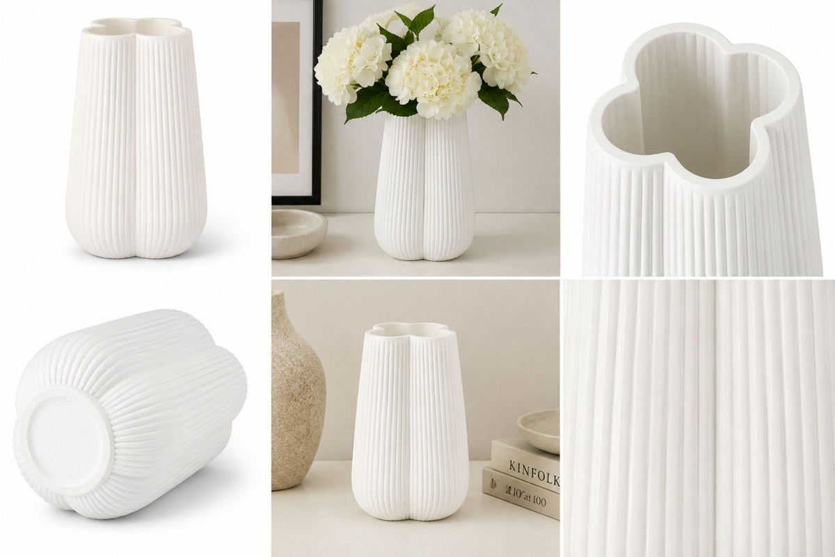 GV614 MATTE WHITE GLASS VASES
