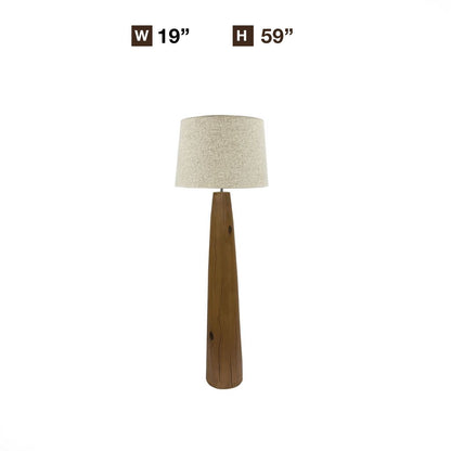 Ely 59" Tall Resin Floor Lamp With Wood Finish and Linen Shade