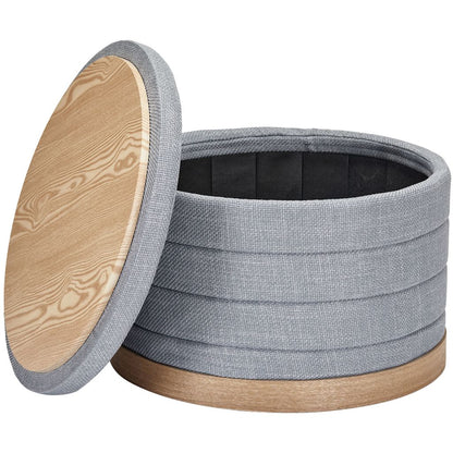 Tessa Ottoman Collection-
Linen Folding Storage Ottoman - Aria Home