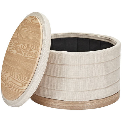 Tessa Ottoman Collection-
Linen Folding Storage Ottoman - Aria Home