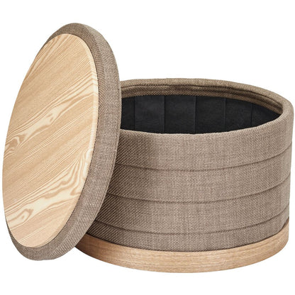 Tessa Ottoman Collection-
Linen Folding Storage Ottoman - Aria Home