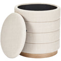Tessa Ottoman Collection-Stylish Linen Cylinder Ottoman