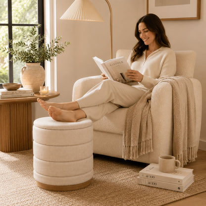 OT622 BEIGE OTTOMAN