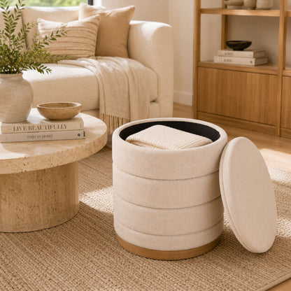 OT622 BEIGE OTTOMAN