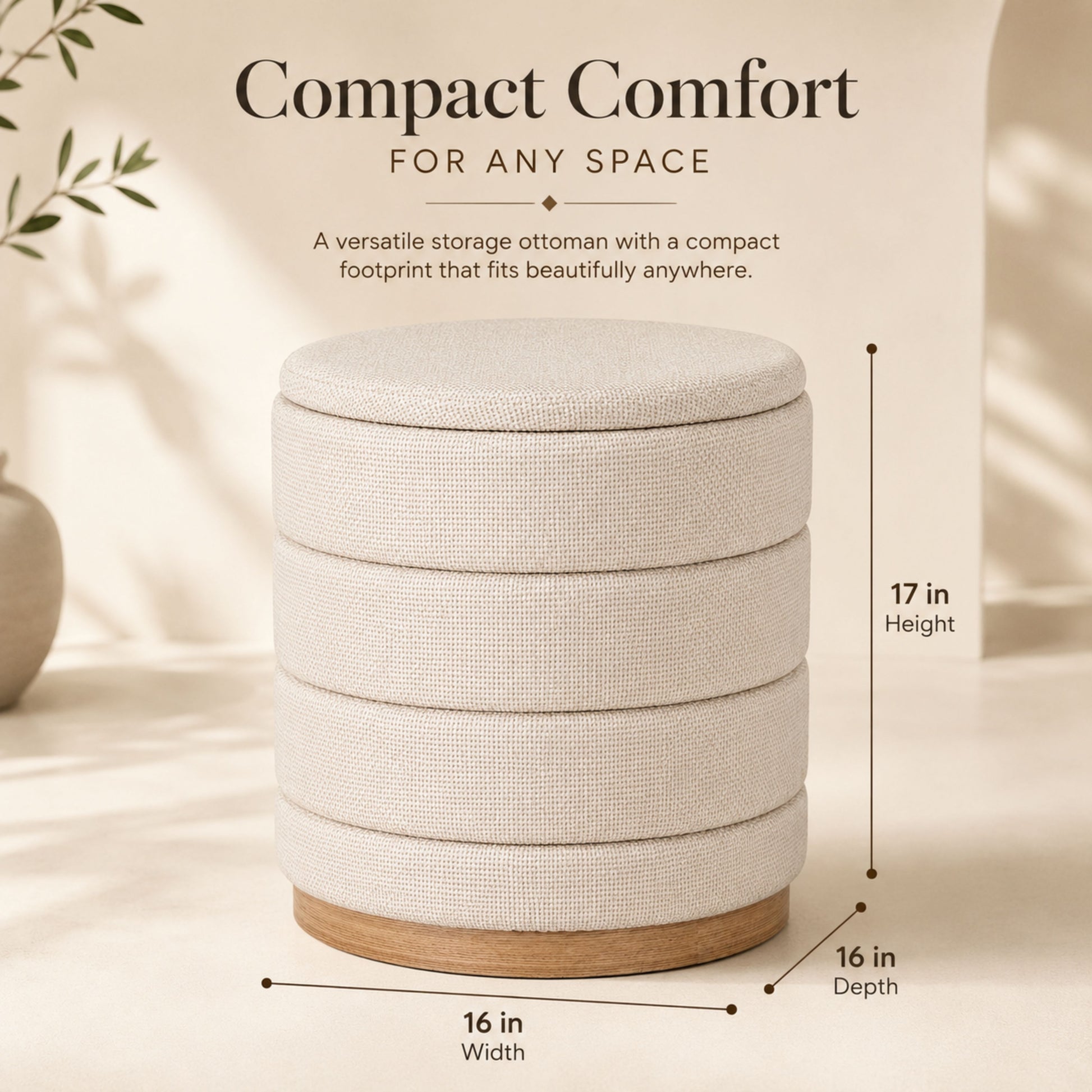 OT622 BEIGE OTTOMAN