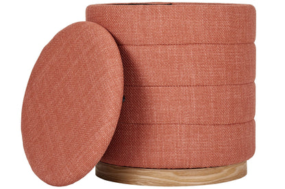 OT622 CORAL ORANGE OTTOMAN