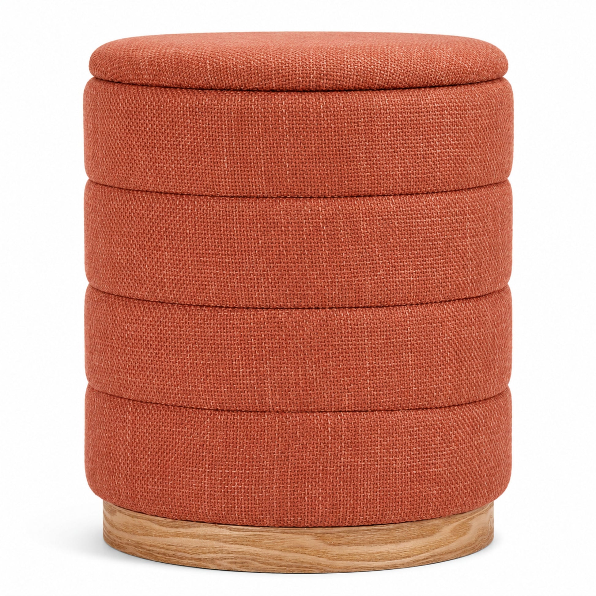 OT622 CORAL ORANGE OTTOMAN