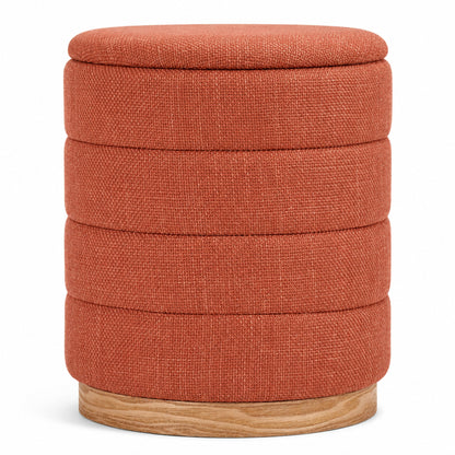 OT622 CORAL ORANGE OTTOMAN