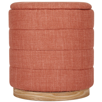 OT622 CORAL ORANGE OTTOMAN