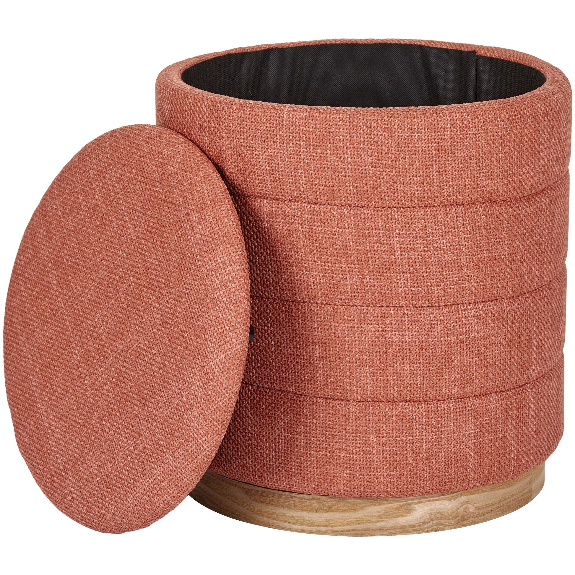 OT622 CORAL ORANGE OTTOMAN